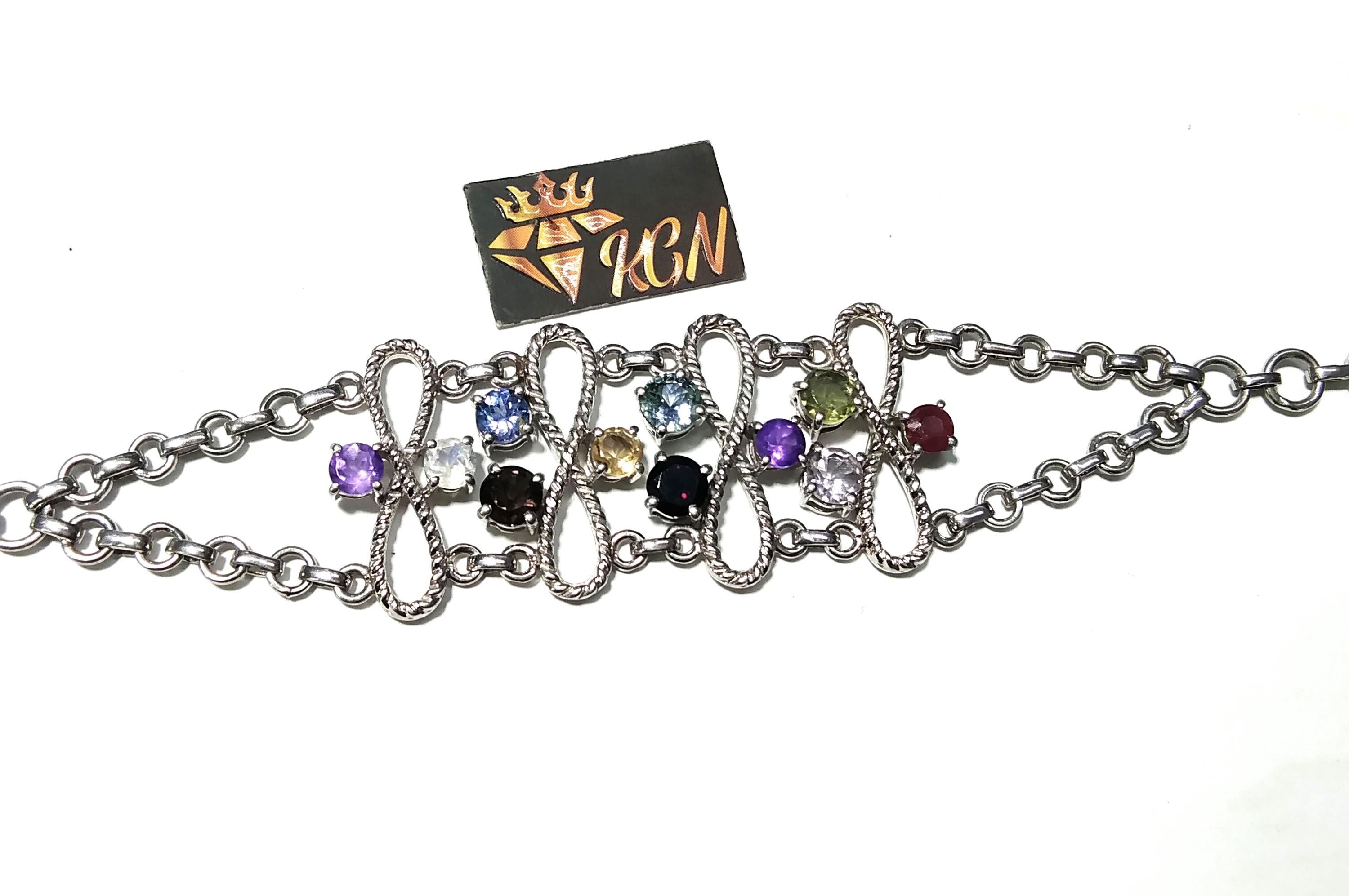 Bracelets ! All Natural Multi Gemstone Bracelet, 925 Sterling Silver Jewelry, Handmade Bracelet, Gemstone Jewelry For Girls & Women.